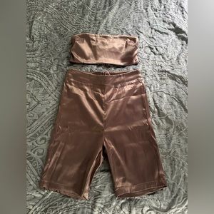 Brand new satin bike short set